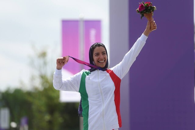 تاریخسازی دختر ایران با مدال برنز دوچرخه‌سواری +فیلم