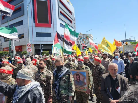 گزارش تصویری از راهپیمایی مردم در روز قدس